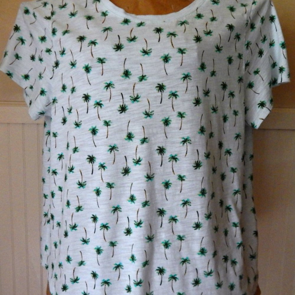 OLD NAVY Womens Everywear Palm Trees Print Tee XL